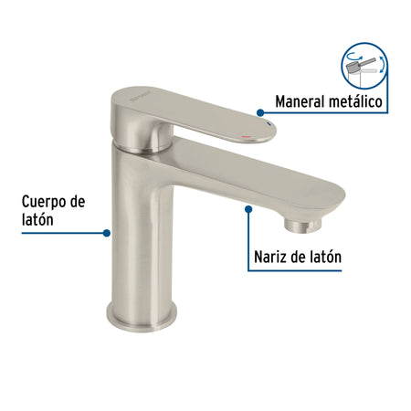 Monomando corto para lavabo satin FOSET RIVIERA