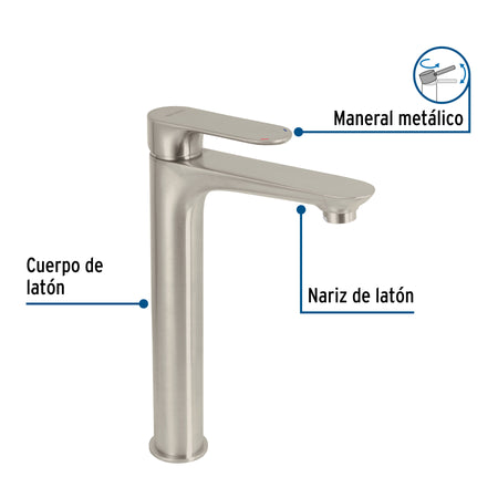 Monomando alto para lavabo satin FOSET RIVIERA