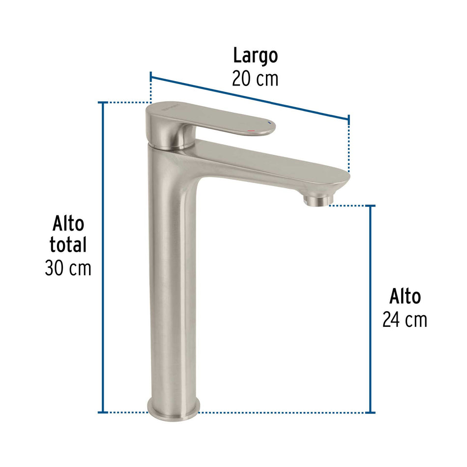 Monomando alto para lavabo satin FOSET RIVIERA
