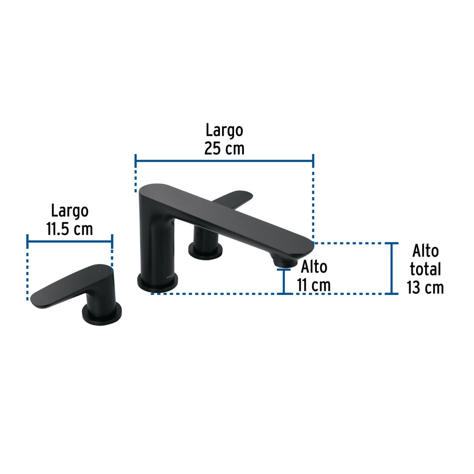 Mezcladora para tina romana, negro, FOSET RIVIERA negro