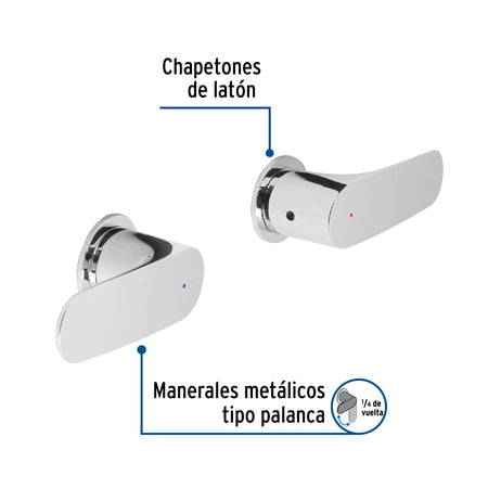 Juego manerales palanca para regadera cromo RIVIERA