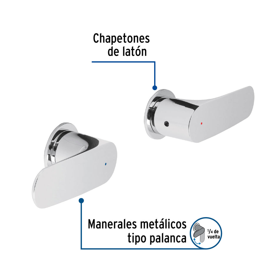 Juego manerales palanca para regadera cromo RIVIERA