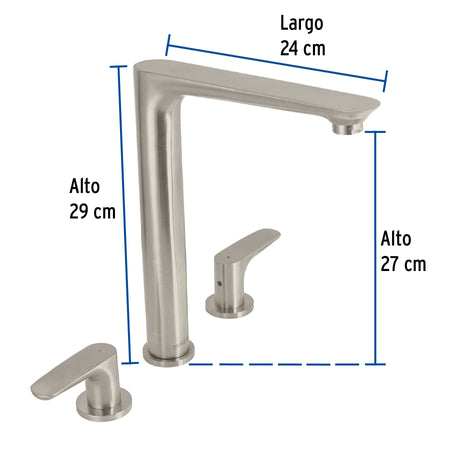Mezcladora cuello alto para fregadero satin FOSET RIVIERA