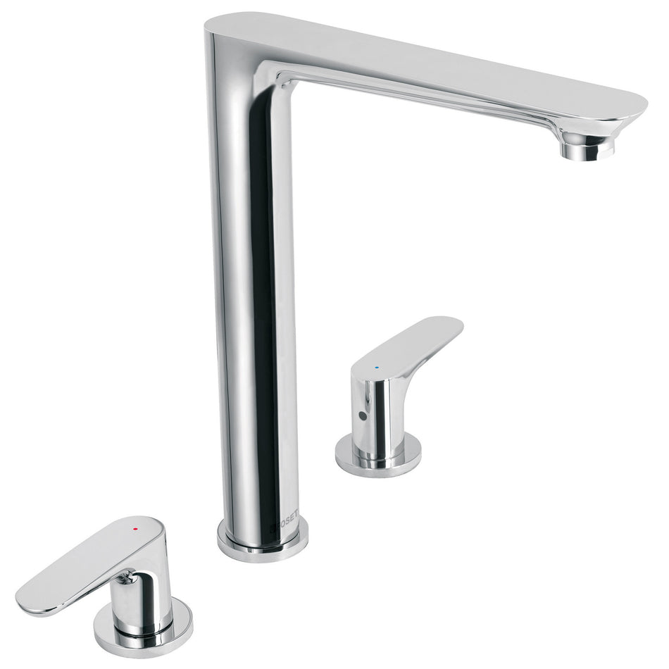 Mezcladora cuello alto para fregadero cromo FOSET RIVIERA