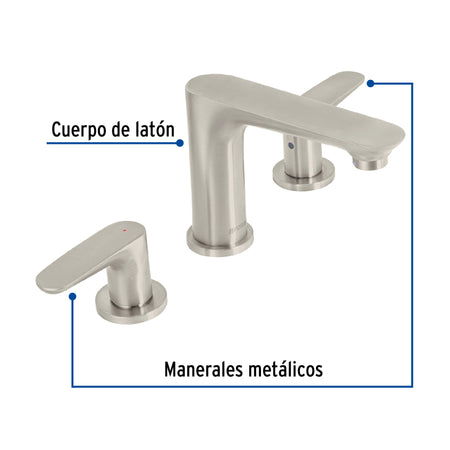 Mezcladora lavabo taladros separados satin FOSET RIVIERA