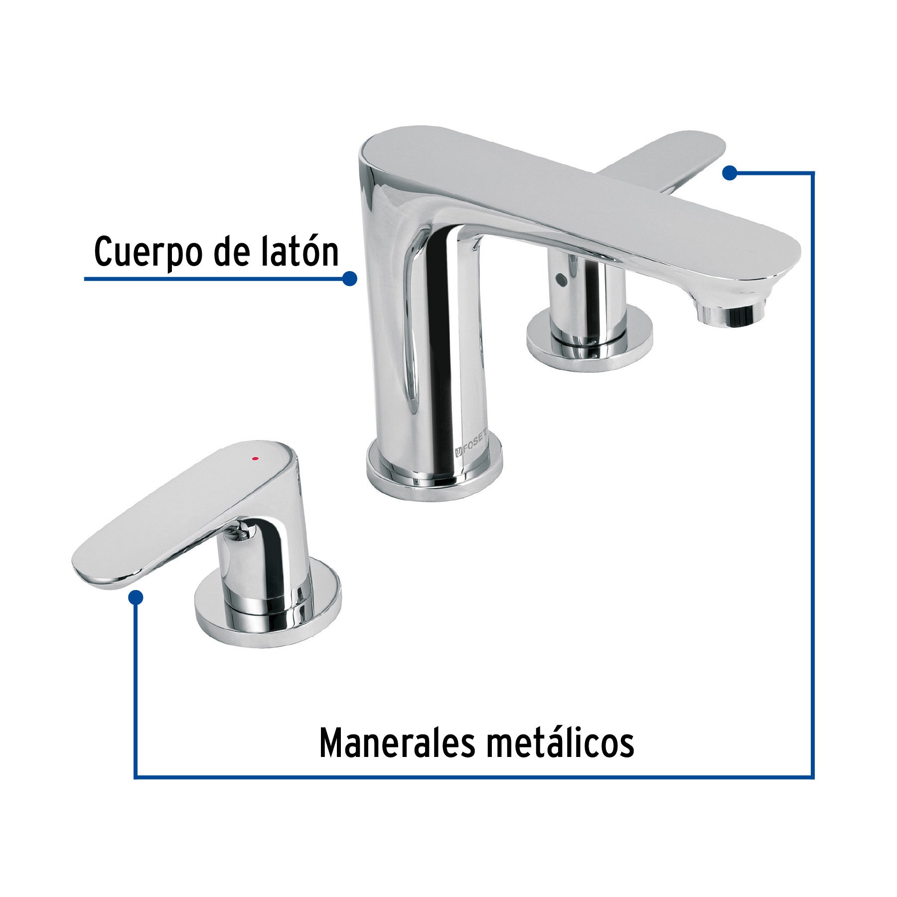Mezcladora lavabo taladros separados cromo FOSET RIVIERA