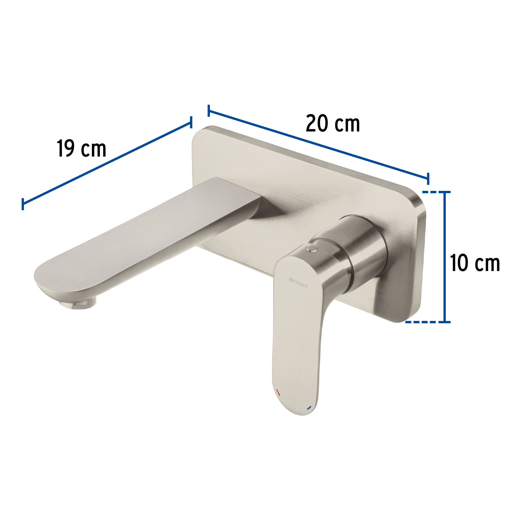 Monomando a pared para lavabo satin FOSET RIVIERA
