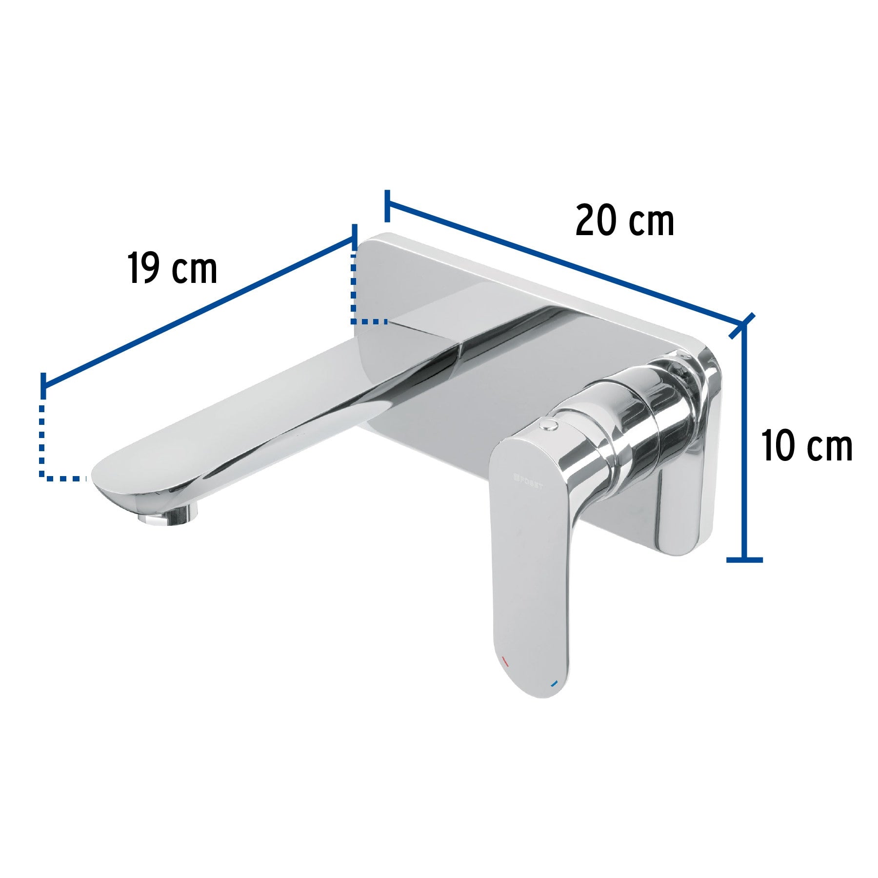 Monomando a pared para lavabo cromo FOSET RIVIERA
