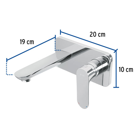 Monomando a pared para lavabo cromo FOSET RIVIERA