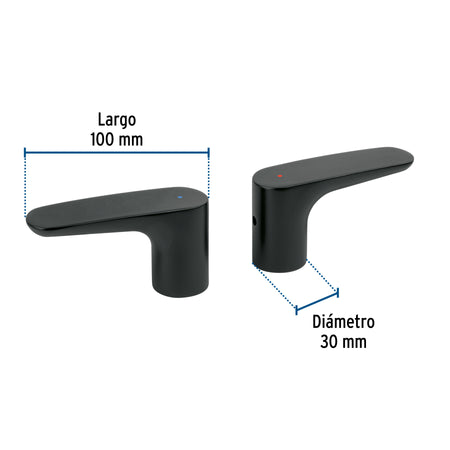 Juego manerales palanca para RIM-91M, negro, FOSET RIVIERA 91M, negro