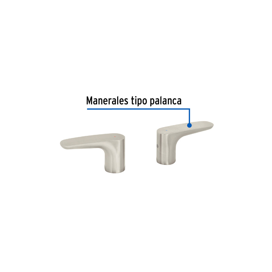 Juego manerales palanca para mezcladora, satín, RIVIERA