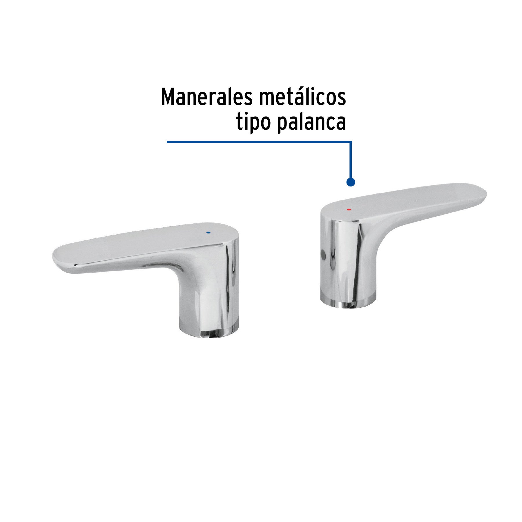 Juego manerales palanca para mezcladora, cromo, RIVIERA