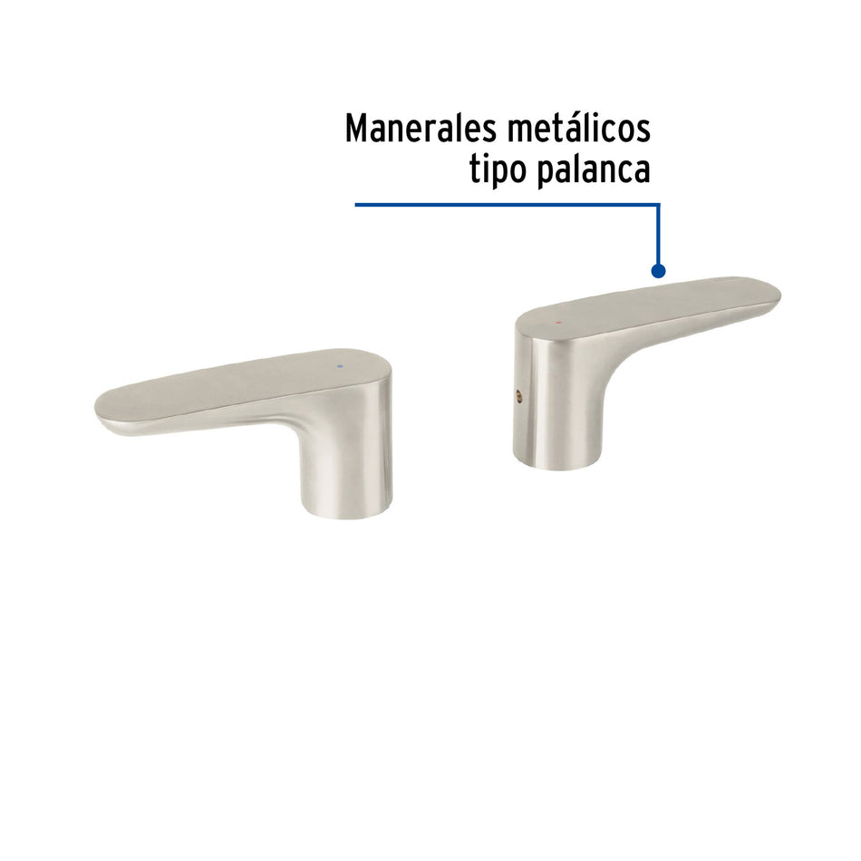 Juego manerales palanca para mezcladora tina, satín, RIVIERA