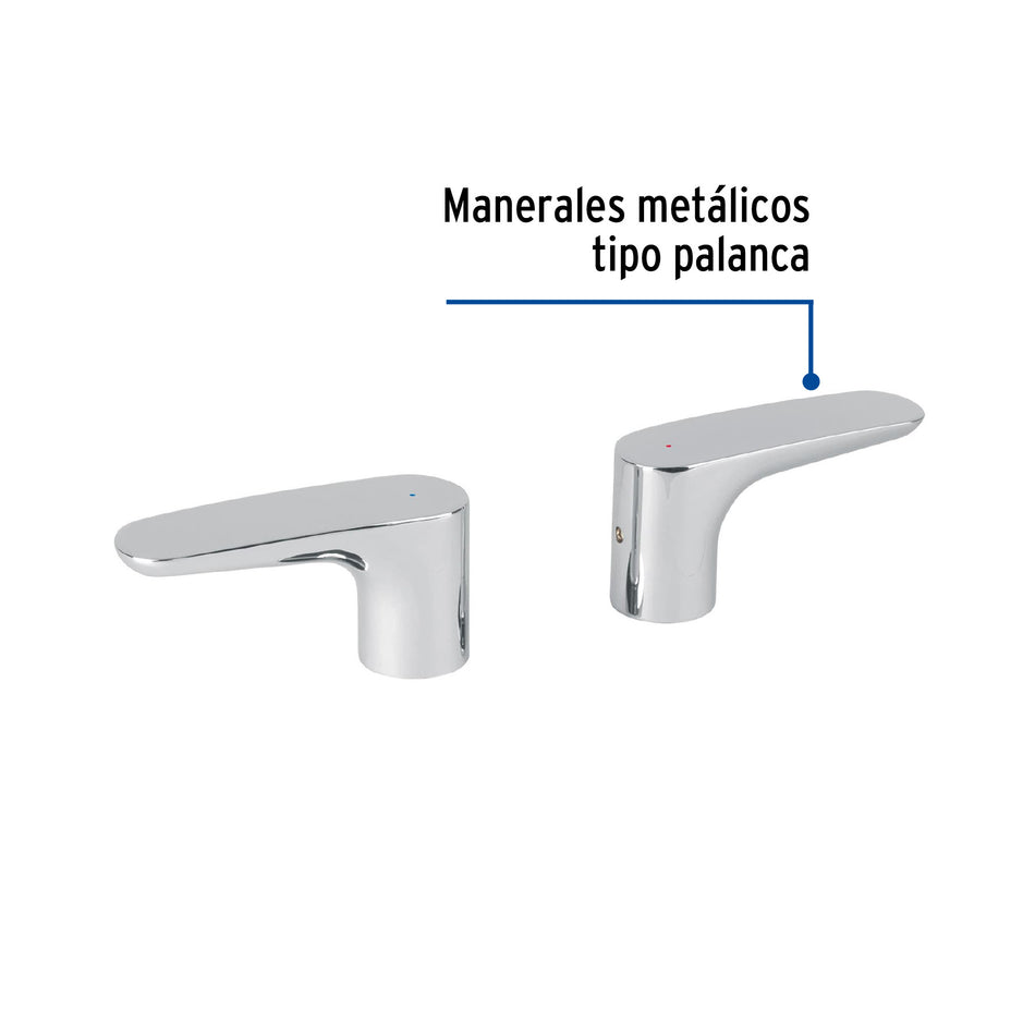 Juego manerales palanca para mezcladora tina, cromo, RIVIERA