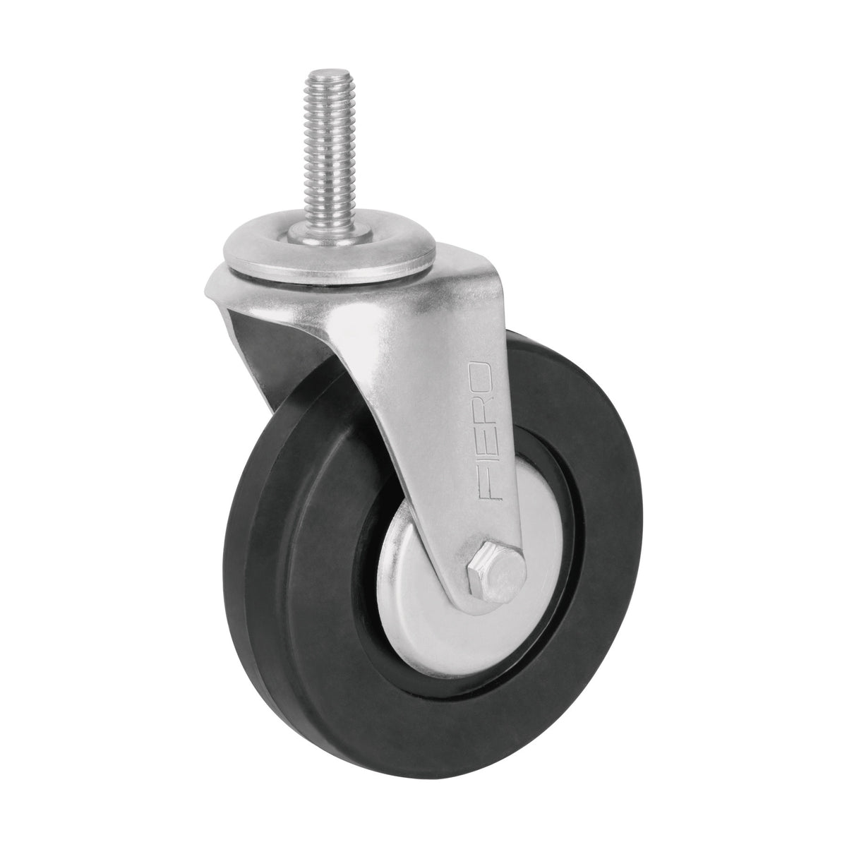 Rodaja hule 4" con espiga roscada carga 50kg FIERO