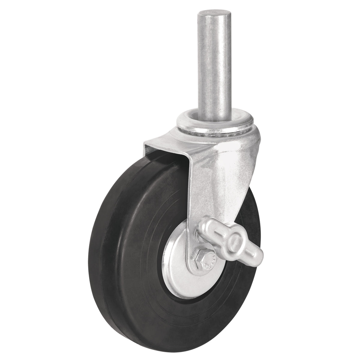 Rodaja hule 6" con espiga solida y freno carga 125kg FIERO