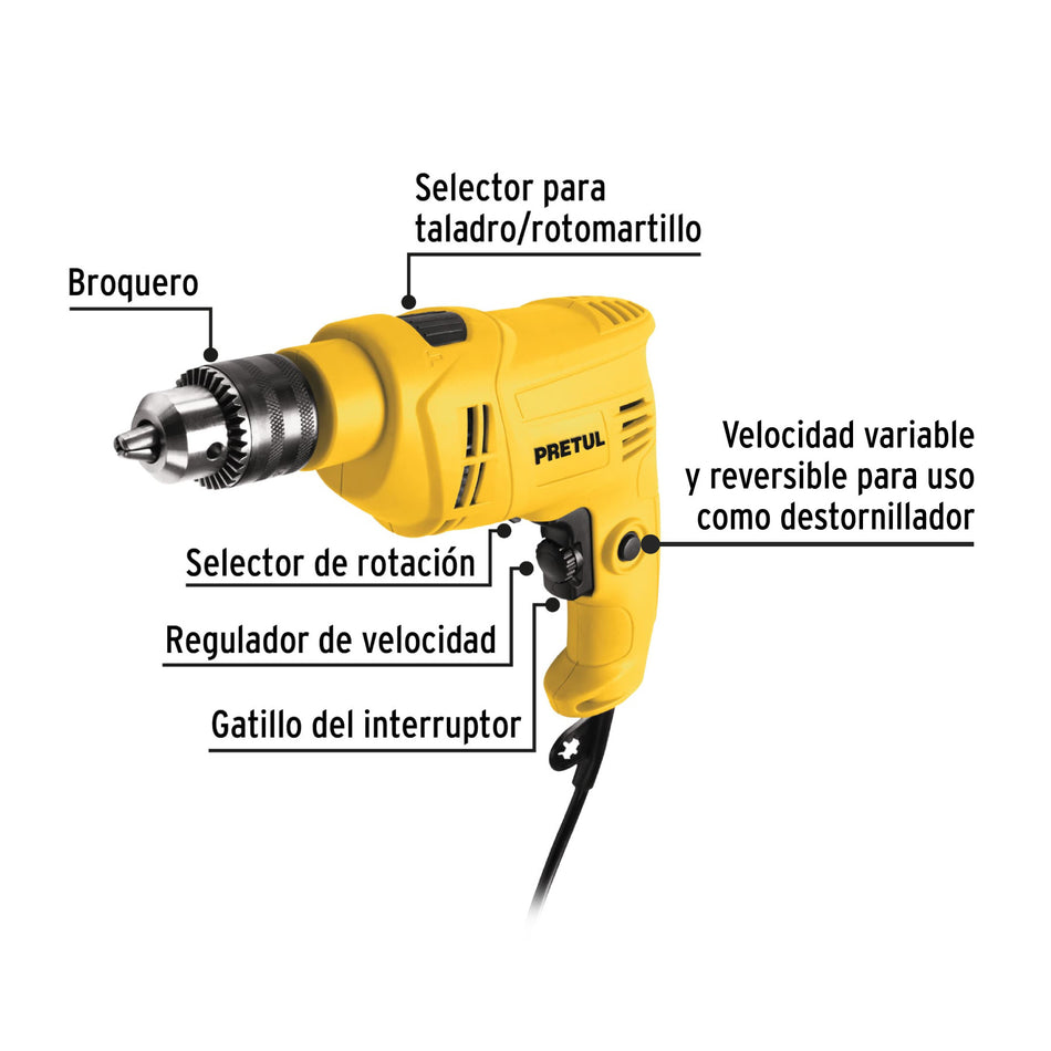 Rotomartillo 1/2', 550W, PRETUL 1/2', 550W