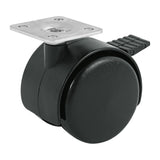 Rodaja tipo yoyo de con placa con freno FIERO 50 mm