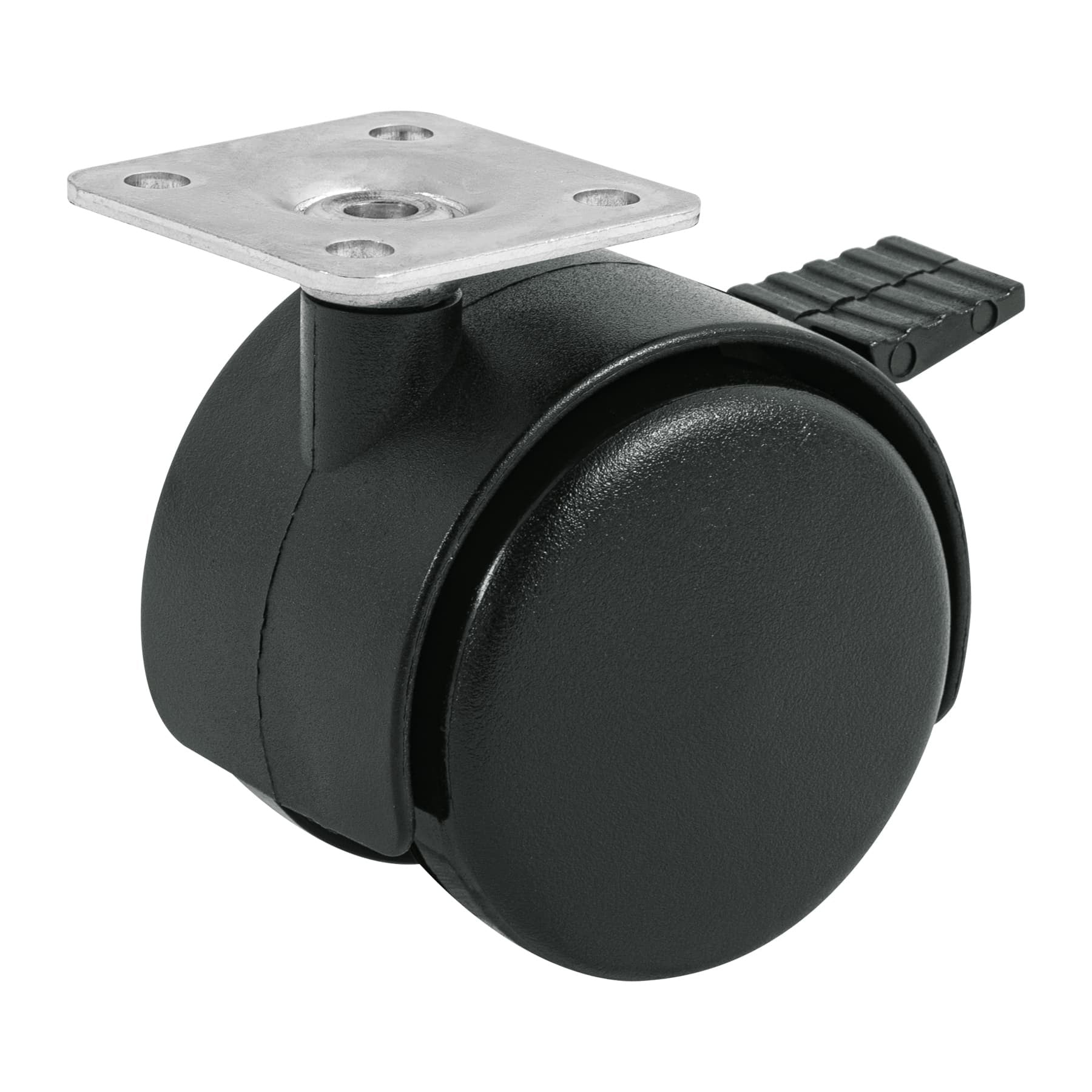 Rodaja tipo yoyo de con placa con freno FIERO 50 mm