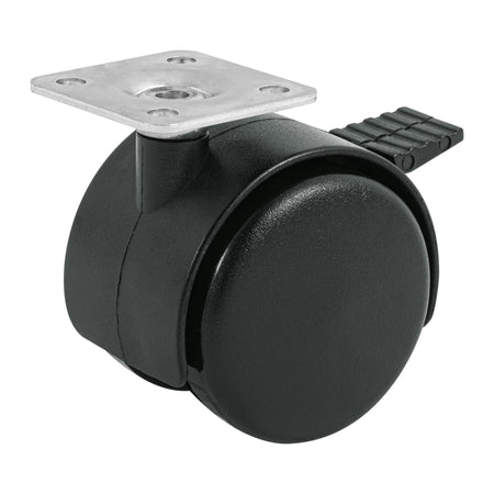 Rodaja tipo yoyo de con placa con freno FIERO 50 mm