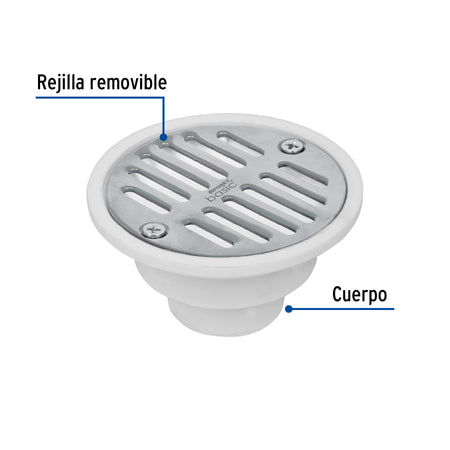 Resumidero polipropileno redondo modelo "A" 3-3/4" BASIC