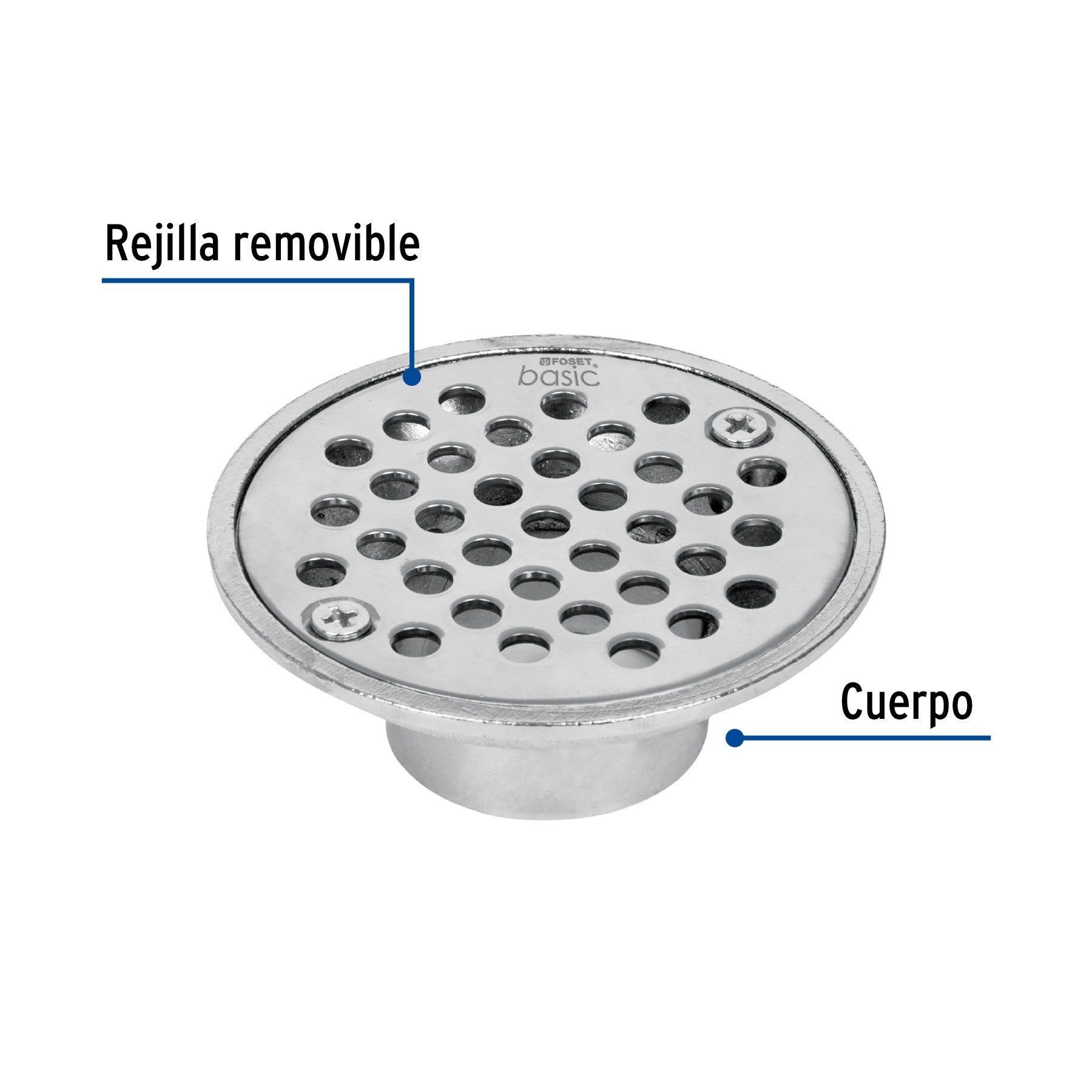 Resumidero de zinc redondo modelo "A" 3-1/2" BASIC