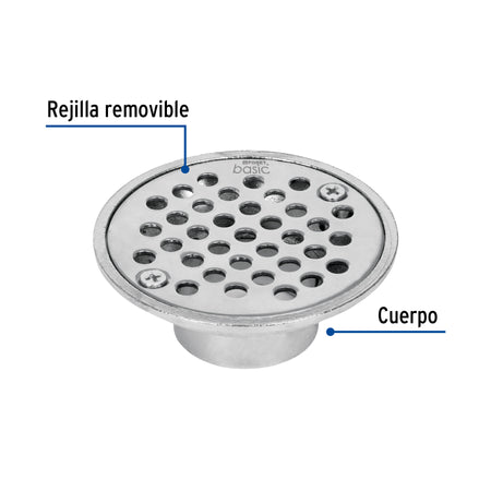 Resumidero de zinc redondo modelo "A" 3-1/2" BASIC