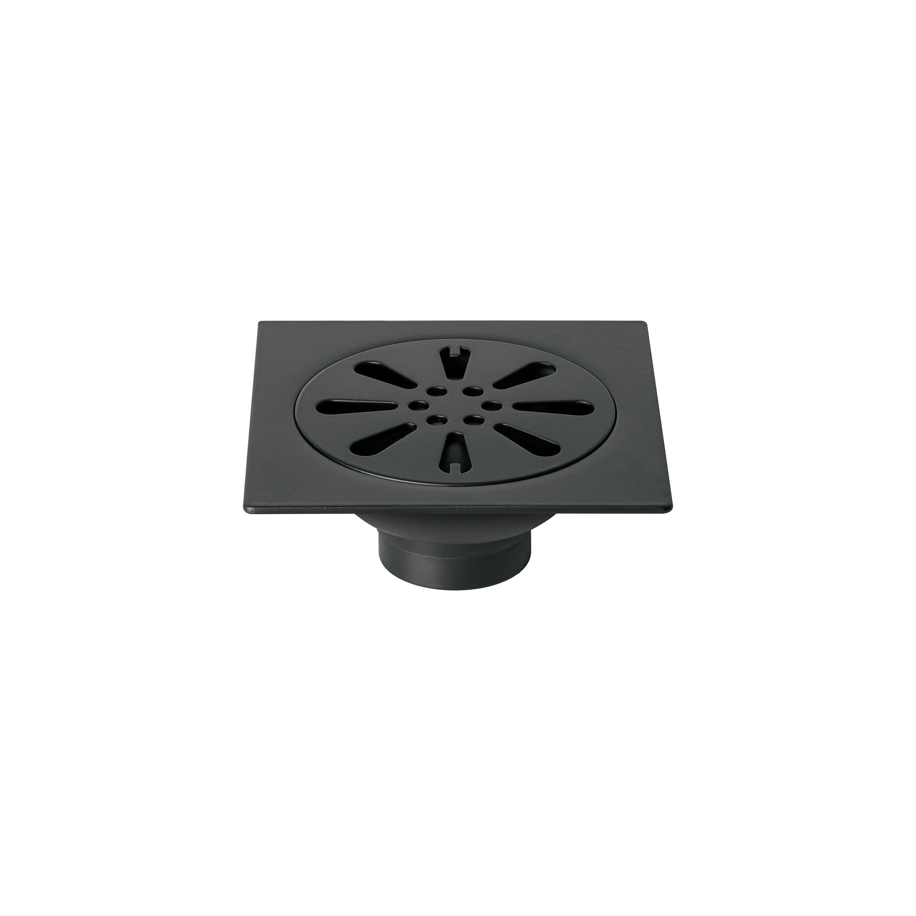 Resumidero cuadrado 4' x 4', acero inoxidable, negro, gota