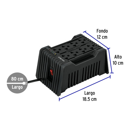 Regulador de voltaje de 1200 VA / 600 W 8 contactos Volteck