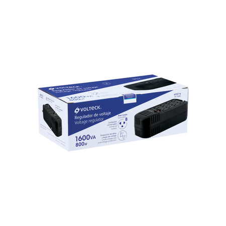 Regulador de voltaje de 1600 VA / 800 W 8 contactos Volteck