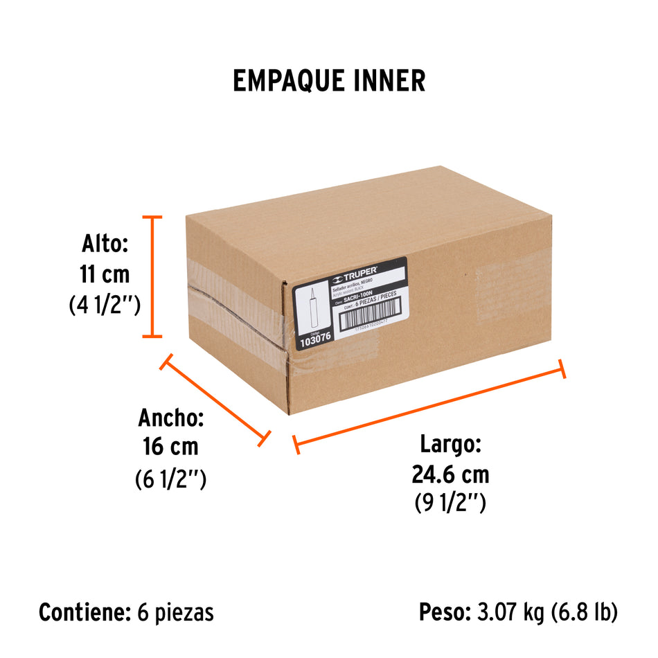 Sellador acrilico de Truper negro