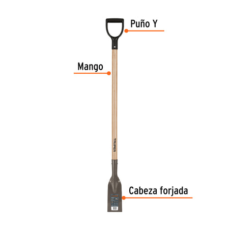 Raspador forjado de 4', puño 'Y', mango de 42', Truper 4', 42'