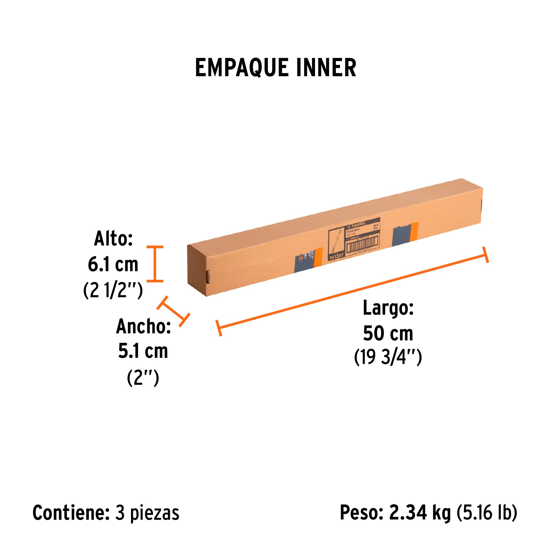 Cincel plano SDS max 1" x 16" Truper