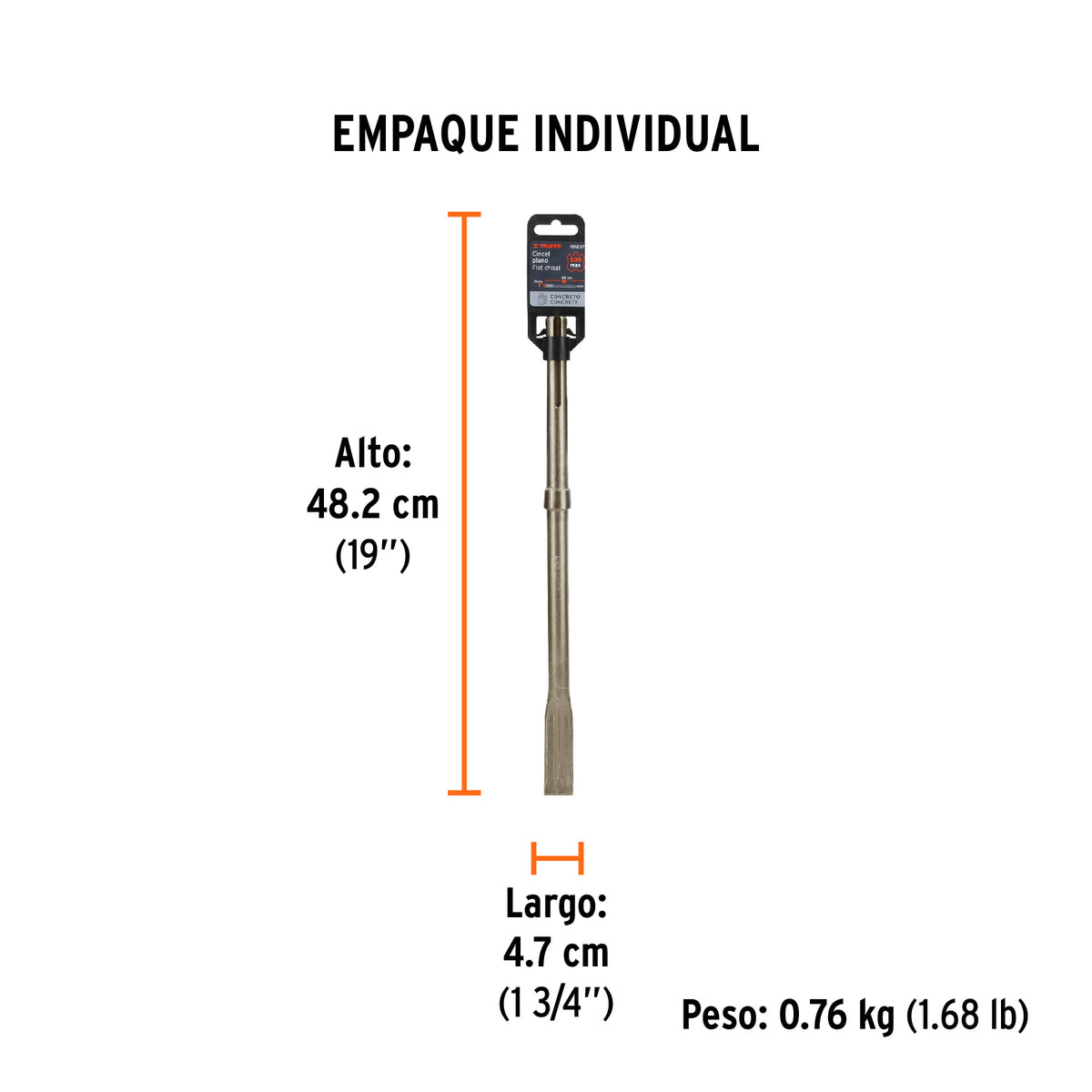 Cincel plano SDS max 1" x 16" Truper