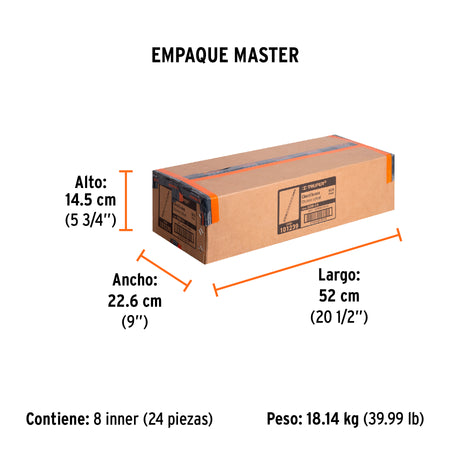Cincel hueco para acanalado SDS max 7/8" x 16" Truper