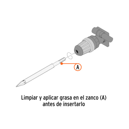 Cincel de punta SDS max de 16" Truper