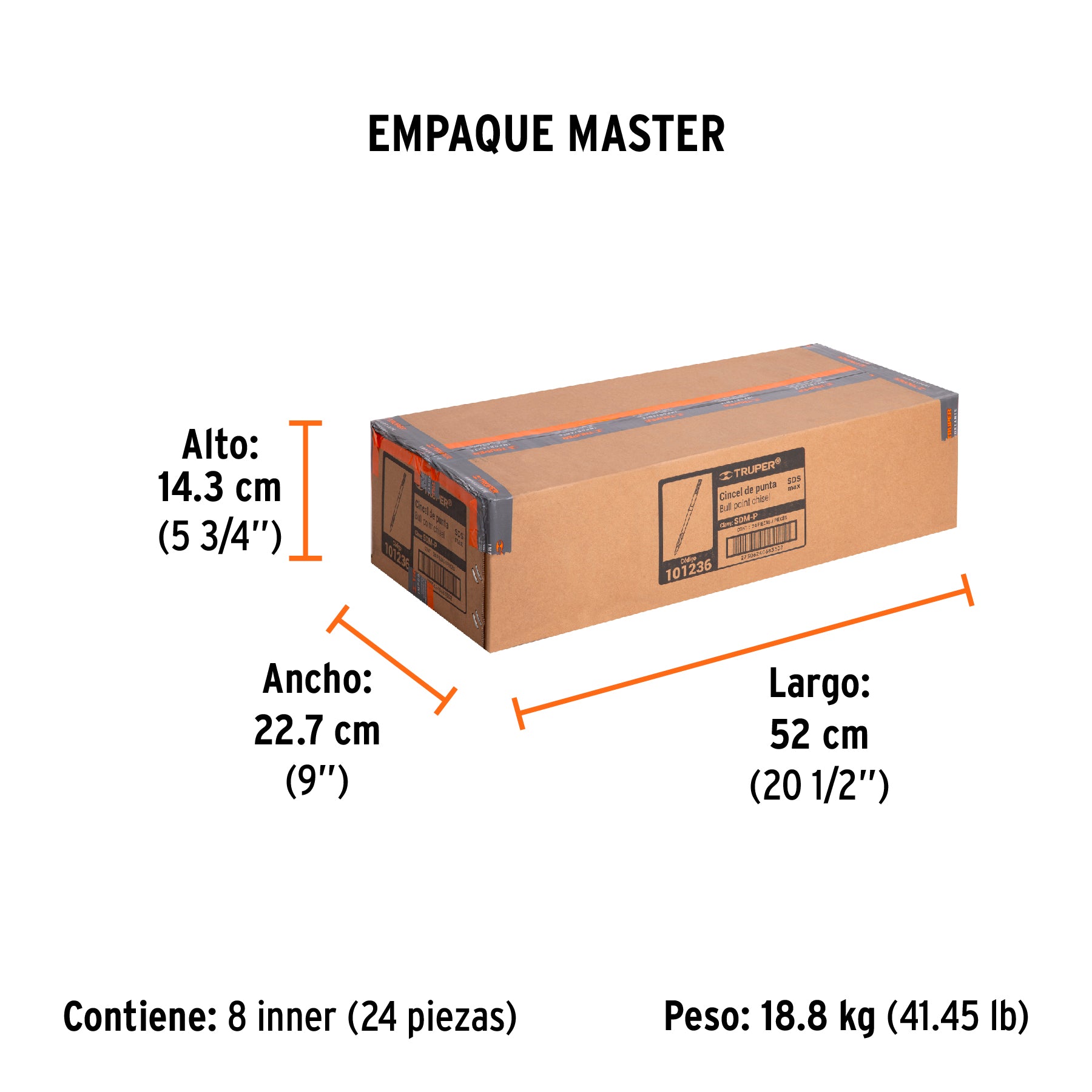Cincel de punta SDS max de 16" Truper