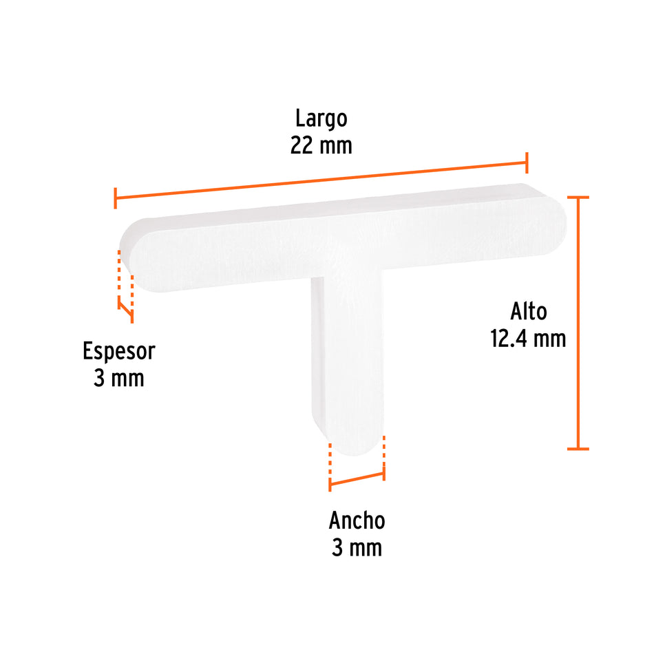 Bolsa con 150 separadores 'T' de 3 mm de losetas, TRUPER