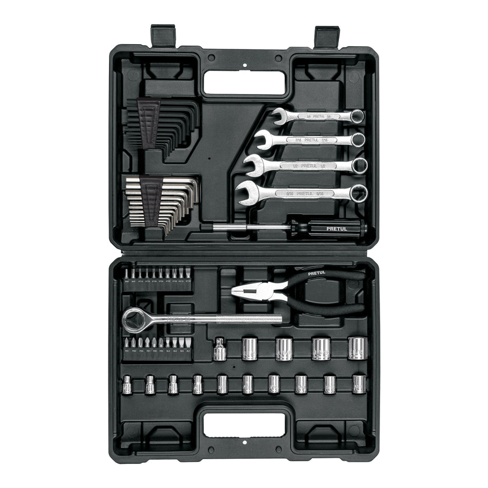 Juego de 66 herramientas 1/4' y 3/8' para mecánico, Pretul