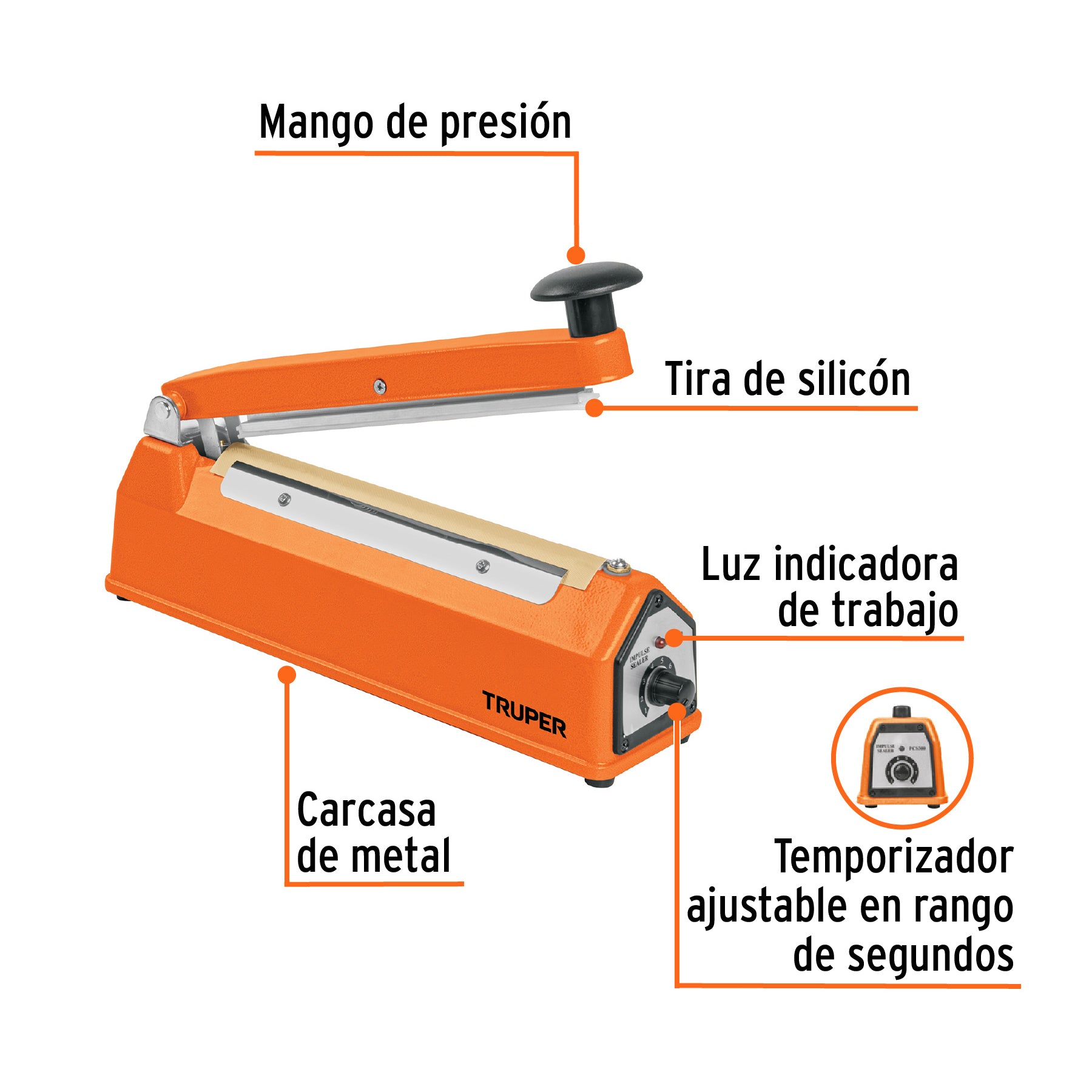 Selladora termica Truper 20 cm