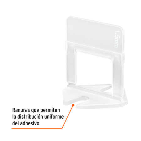 Bolsa con 100 anclas de 1.5 mm, para nivelación de azulejos