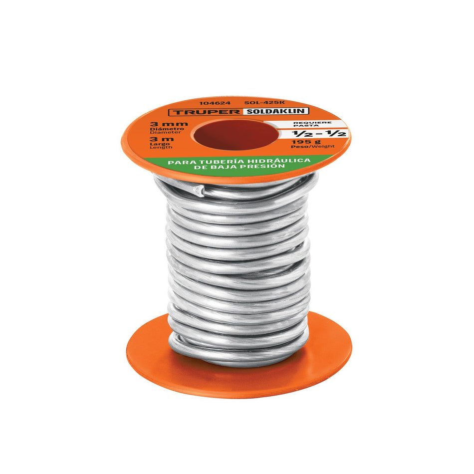 Soldadura 1/2-1/2 para tubería baja presión, 250g, SOLDAKLIN