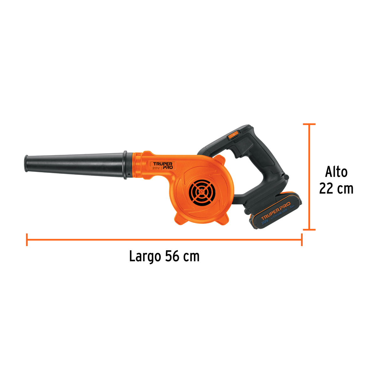 Sopladora para taller 20V 1 bateria 2Ah TRUPER PRO