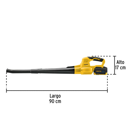 Sopladora inalambrica 20V 1 bateria 4Ah 1 carg. PRETUL