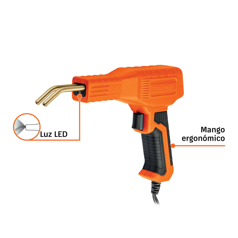 Kit de pistola para soldar plástico 50 W y 200 grapas TRUPER