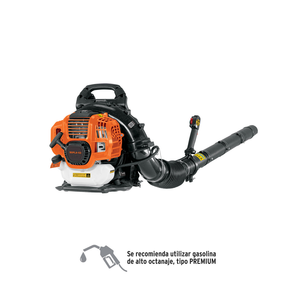 Sopladora con motor de 26cc a gasolina, tipo mochila, Truper