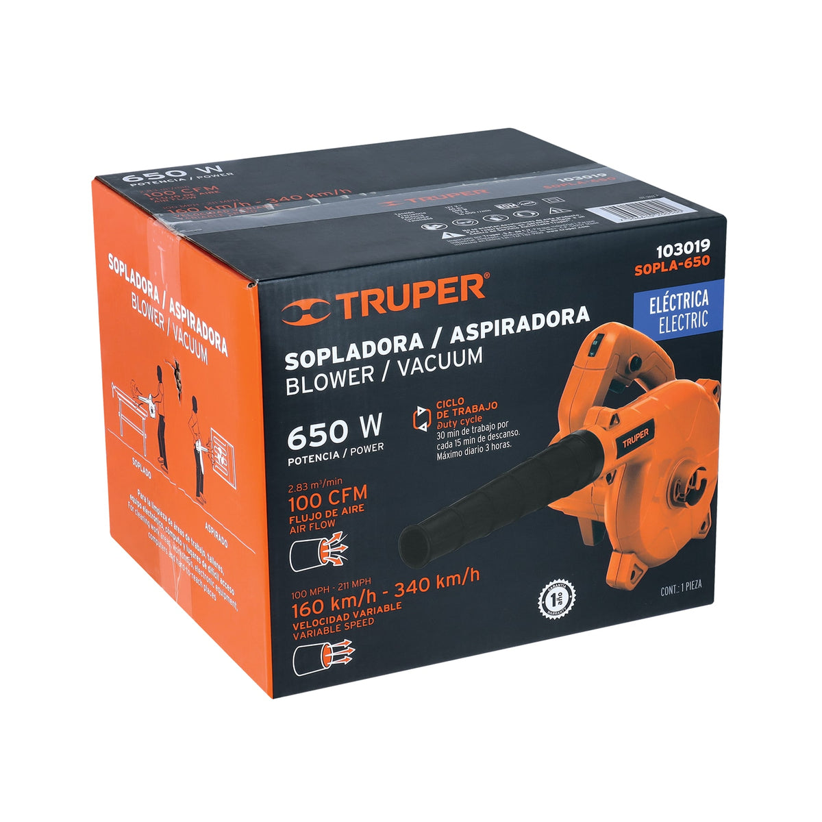 Sopladora/Aspiradora electrica Truper 650W