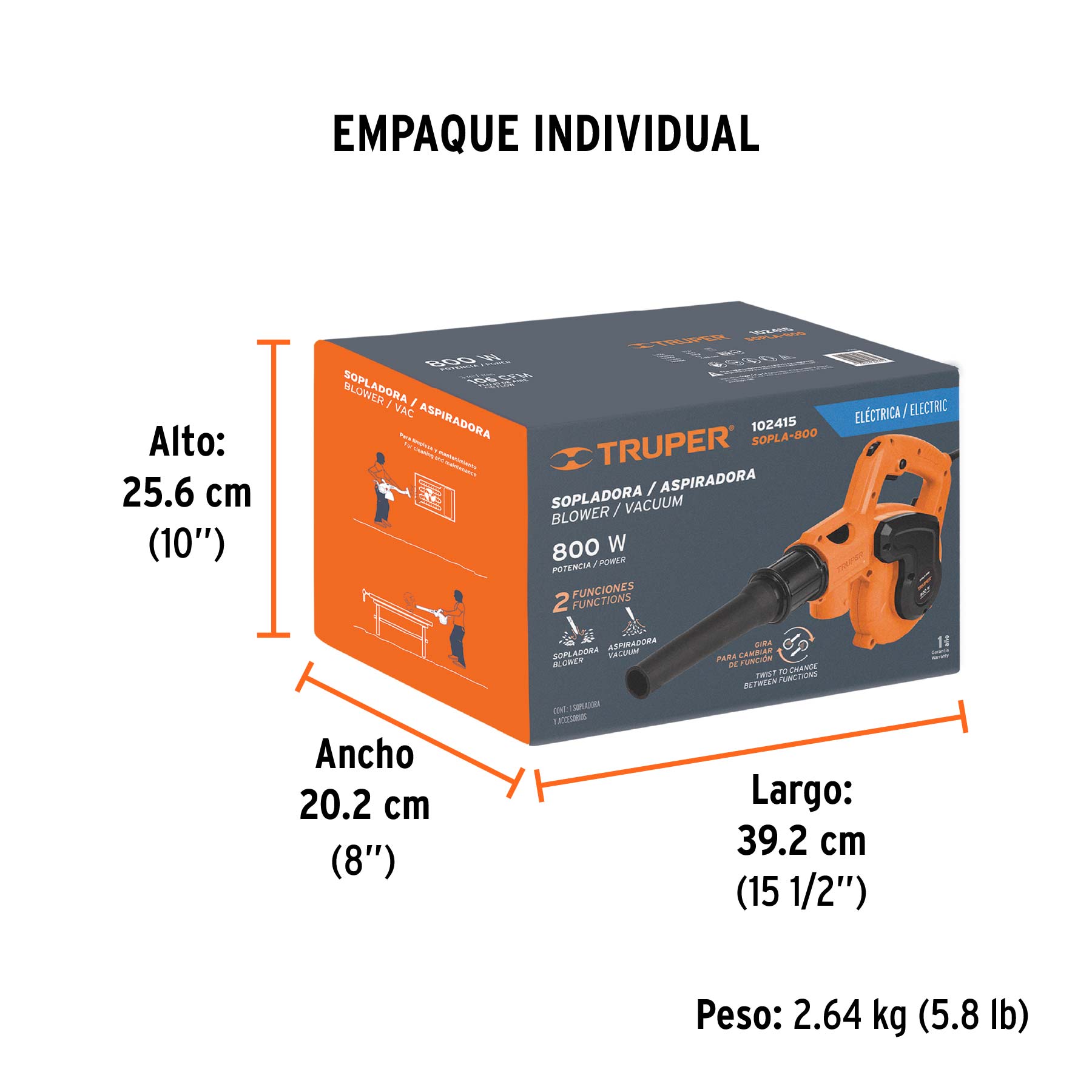 Sopladora/Aspiradora electrica Truper 800W