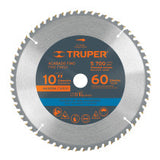Disco sierra para madera 60 dientes centro Truper 10"