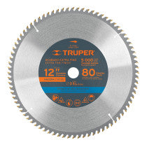 Disco sierra para madera 80 dientes centro Truper 12"